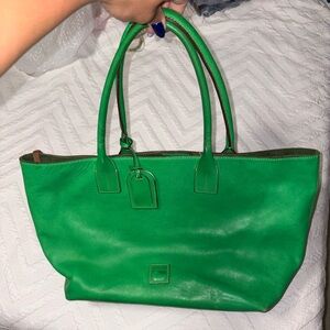 Dooney Burke Green authentic Leather Tote Bag